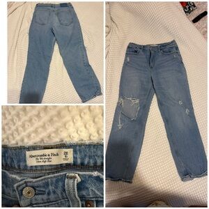 Abercrombie & Fitch Light Blue Ripped Jeans